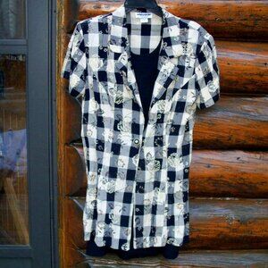 Vintage Wayne Diamond 2 Piece Short Sleeve Jacket Dress Set Size 12